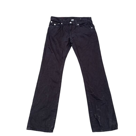 True Religion Jeans Size 33 STRAIGHT Black White Stitch - Picture 6 of 7